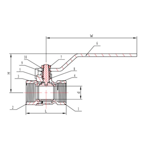 V&aacute;lvula de bola de bronce: planos de dise&ntilde;o